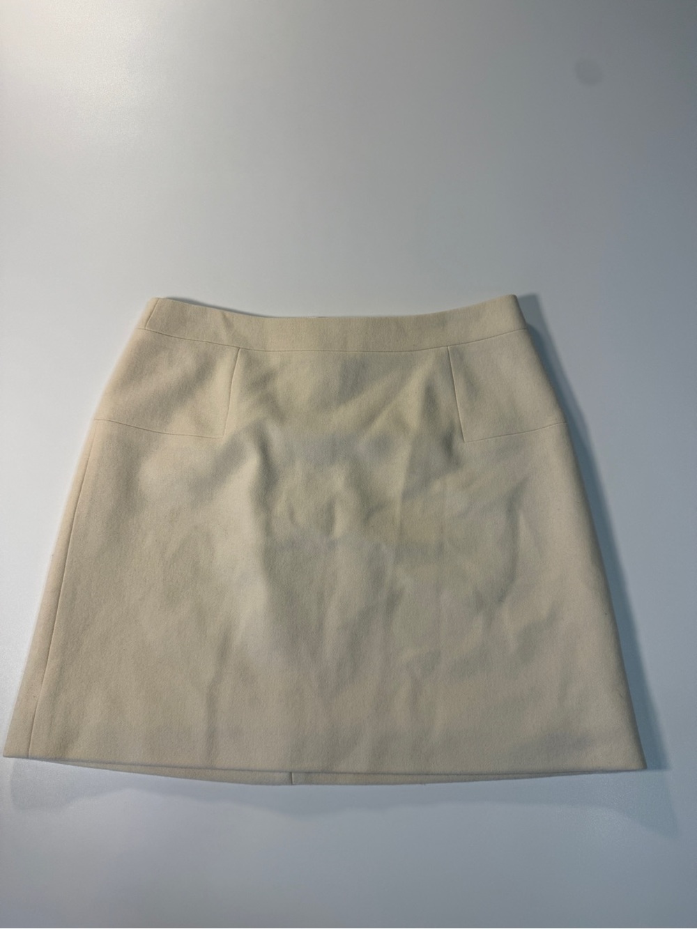 J.Crew Wool Blend Ivory A-Line Mini Skirt Women's Size 6 Lined Career Classic